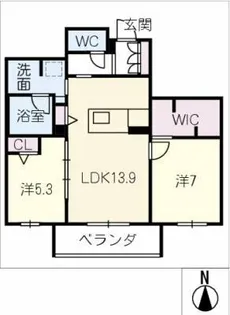 レフィシア犬山【2階】の間取り