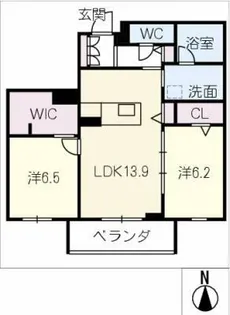 レフィシア犬山【3階】の間取り