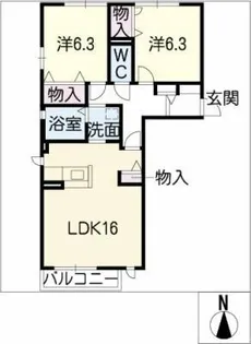 スターリィ・パレス【1階】の間取り