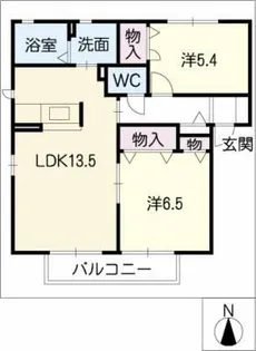 バリュージュビン【1階】の間取り