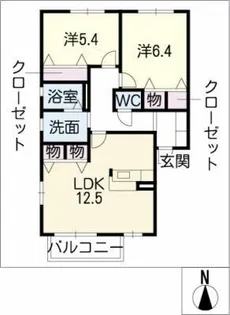 プレミール鈴井 A棟【1階】の間取り
