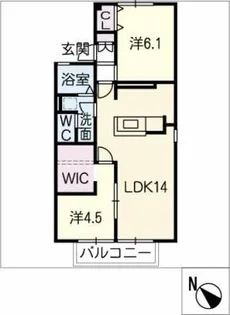 シャルムK B棟【1階】の間取り