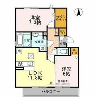 コンコルディアかみやしろ NORTH【1階】の間取り