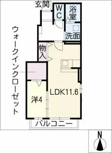 ジュネス桃山【1階】の間取り