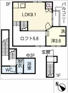 PENTA HILLS 滝川町【1階】の間取り