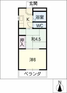カレッジハイツ豊明【2階】の間取り