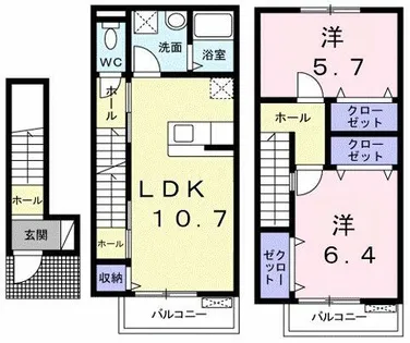 レイクパレット【2階】の間取り