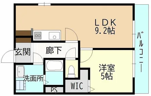 1LDKの間取り画像