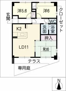 メゾン第六初島【1階】の間取り
