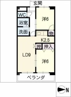 ファミーユ立花【4階】の間取り
