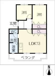 グリーンヒル東新D【1階】の間取り