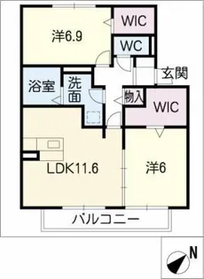 フレール A棟【1階】の間取り