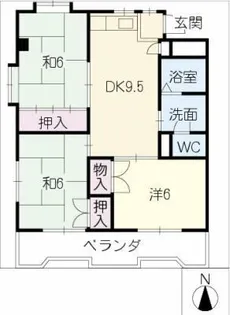 リバーサイドK【4階】の間取り