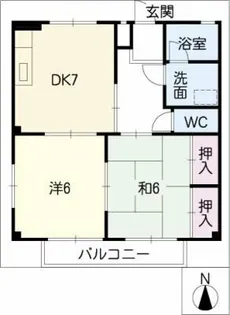 第6河国荘【2階】の間取り