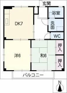 第6河国荘【2階】の間取り
