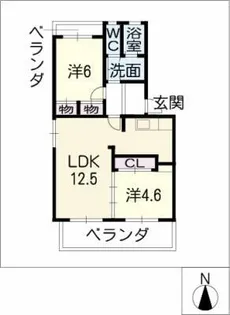 EXCEED-勝川B棟【2階】の間取り