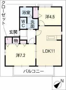 ヴィラ・フォンテーヌ【2階】の間取り