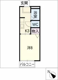 コーポくまばり【1階】の間取り