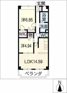 ヒルクレスト開明【3階】の間取り