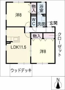 オーチャードタウンB棟【1階】の間取り