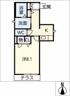 シャーメゾン桜【1階】の間取り
