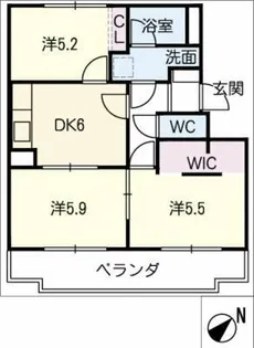 マンション宮浦【2階】の間取り