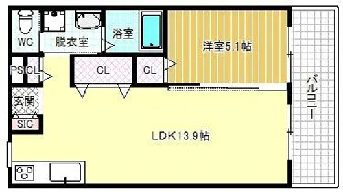 ローズラインハーレ【3階】の間取り