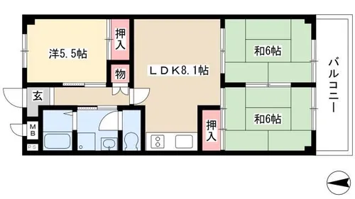 グランドハイツカトレア【302号室】の間取り