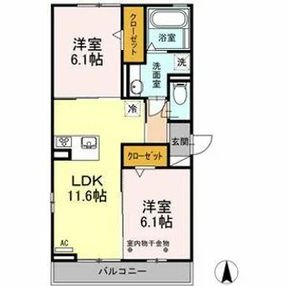 セジュール庄内【2階】の間取り