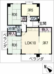 ヴィラ滝川【2階】の間取り