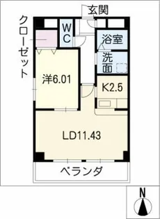 Riverble檀渓【1階】の間取り