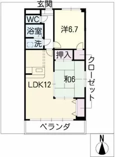 グランドステージ桜ヶ丘【6階】の間取り