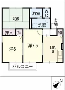 セジュール南松原【2階】の間取り