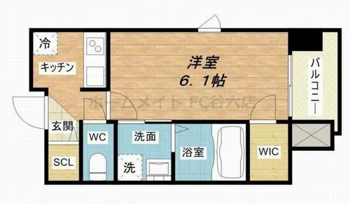 プレサンス心斎橋レヨン【7階】の間取り