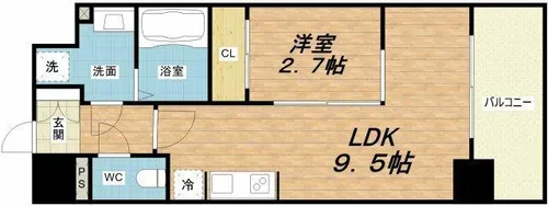 セレーノ南森町【3階】の間取り