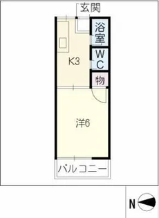 コーポラス江和【1階】の間取り