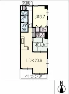 アルス住吉【8階】の間取り