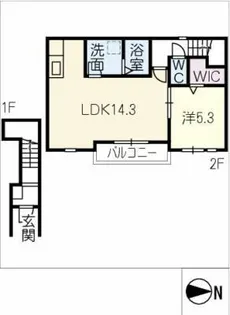 リーブルファイン成岩東町【2階】の間取り