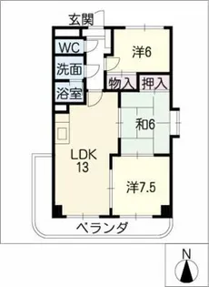 プレミール三郷【7階】の間取り