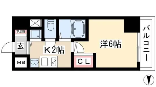 プレサンス鶴舞グリーンパーク【1106号室】の間取り