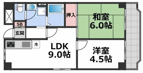 日宝ライフ放出西【3階】の間取り