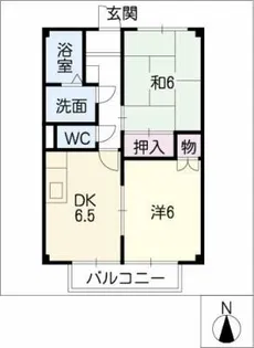 グランデージ佐奈川【2階】の間取り