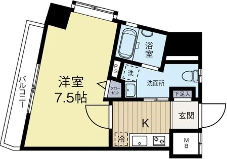 ベネフィス赤坂【7階】の間取り