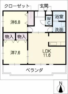 パストラーレ的場丘B【2階】の間取り