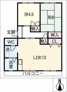 ハピネス緑【2階】の間取り