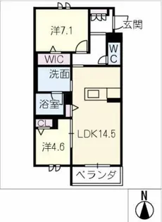 シャーメゾン菅大臣【1階】の間取り
