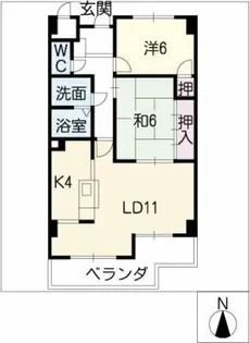 エドワール植田南【1階】の間取り