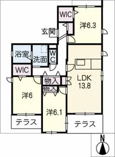高社テラス【1階】の間取り