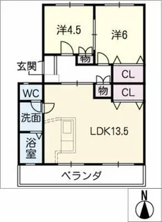 大野コーポ【1階】の間取り