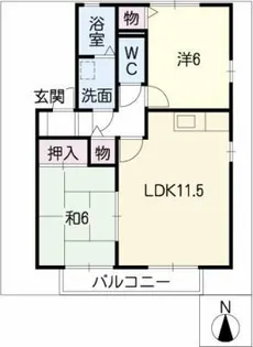 ルミエールB【2階】の間取り